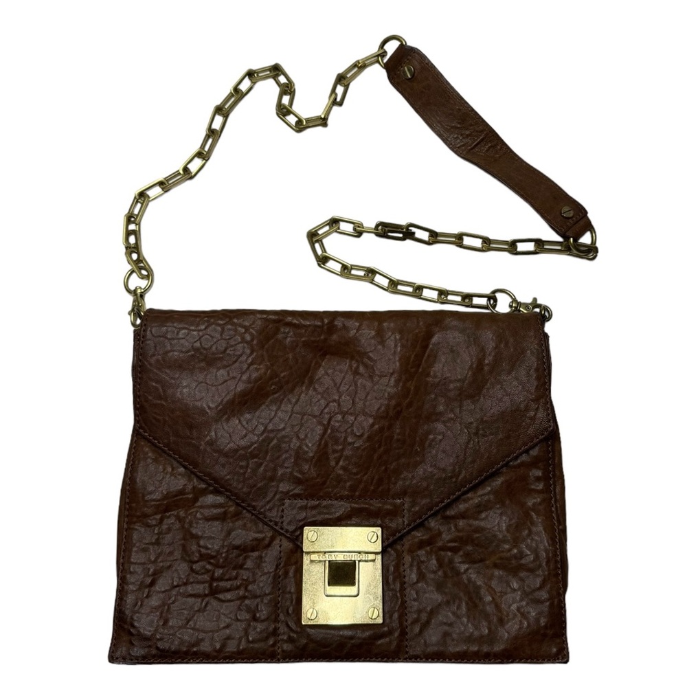 Tory Burch | Tory Burch Dayton Envelope Clutch in Brown Leather